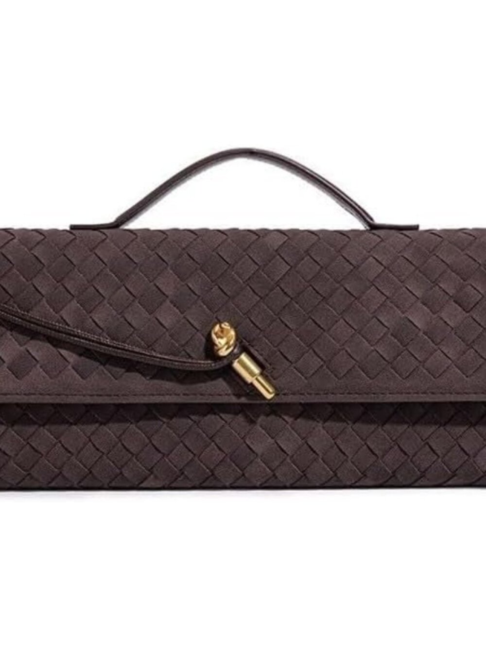 Trendy Woven Evening Clutch Purses Suede bag Women Underarm Shoulder Handbag Vin